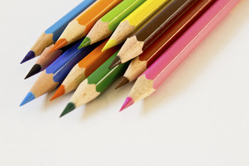 Color pencils isolated on white background.