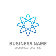 blue star mandala icon logo template