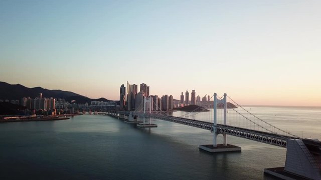 Gwangan Bridge and Haeundae, Busan City, South Korea.
