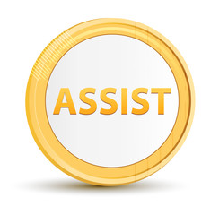 Assist gold round button