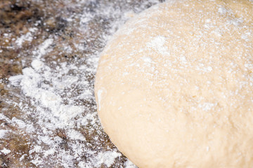 dough on a marble table