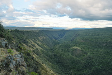 Fototapeta na wymiar The volcanic crater at Mount Suswa, Rift Valley, Kenya