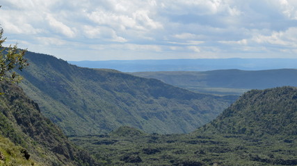The volcanic crater at Mount Suswa, Rift Valley, Kenya