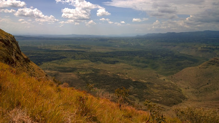 Fototapeta premium A panoramic view of Menengai Crater, Rift Valley, Kenya