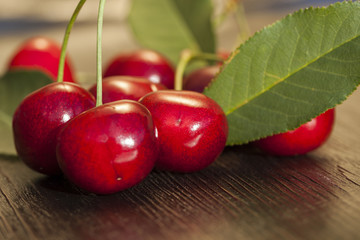 red ripe cherries