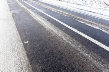 Snow drifts in winter