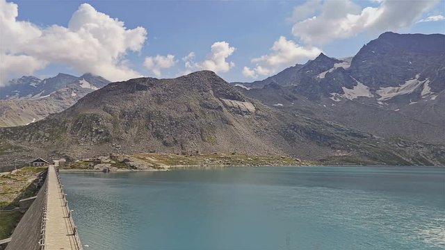 Serr&ugrave; Dam, Gran Paradiso National Park - Time lapse. Italy