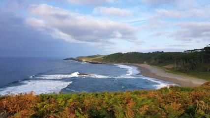 Landscape of Frejulfe beach near Puerto de Vega - Asturias, Spain