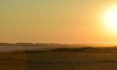  Sunset on the lake. Altai region.