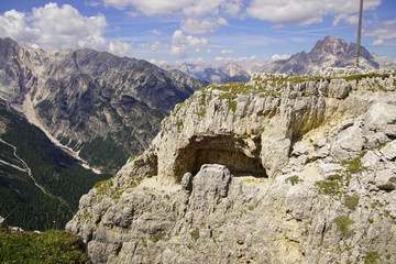 World War I cave bunker in the mountain top