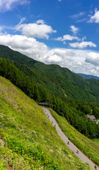 Fototapeta na wymiar mountain cyicling in Norikura Nagano Japan