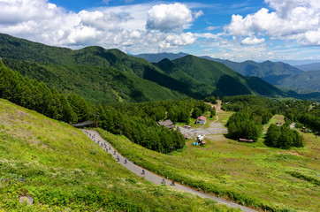 Fototapeta na wymiar mountain cyicling in Norikura Nagano Japan