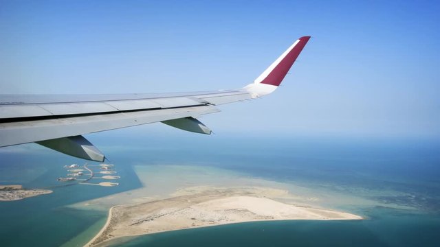 Aerial view of Pearl Qatar, an artificial island.