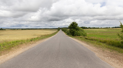 old dusty paved road