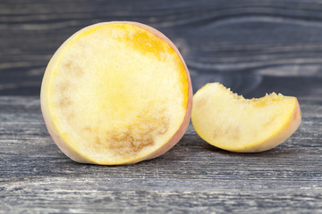 cut ripe peach