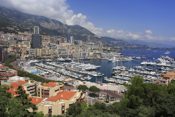 Fototapeta na wymiar Monte Carlo Harbor in Monaco, Europe