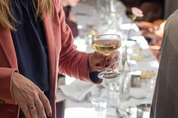 Woman holding a drink
