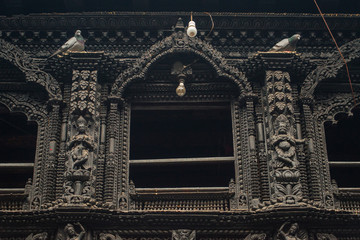 The masterpiece architecture wood craving of Kumari Ghar houses the living goddess of Kathmandu,...