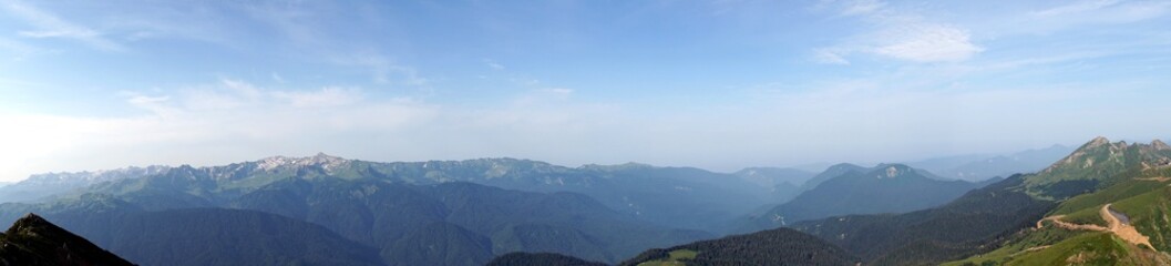 Beautiful view from the peak of Black Pillar mountain, Krasnaya Polyana
