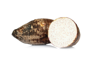 Sweet taro root isolated on white background