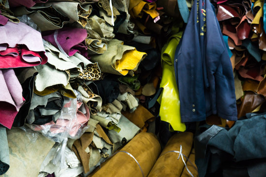 Leather raw material craftmanship for workshop in store