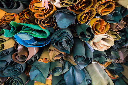 Leather raw material craftmanship for workshop in store