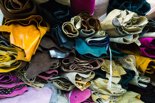 Leather raw material craftmanship for workshop in store