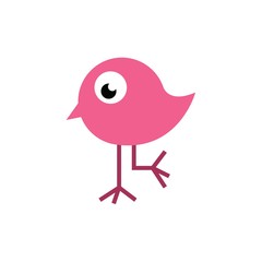 Cute bird happy logo
