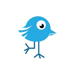 Cute bird happy logo