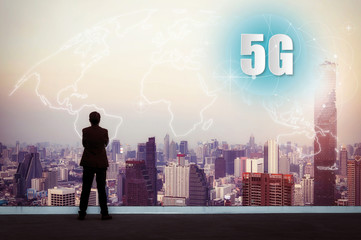Fototapeta na wymiar vision business with 5G network.