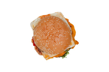 hamburger isolated on white background - clipping paths