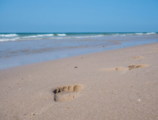 Footprints in beach