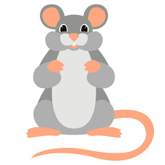 cartoon mouse vector illustration flat style front side