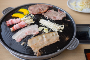 Grilled Korean BBQ in restaurant