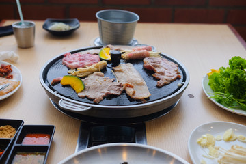 Korean food style grilled with a side dish