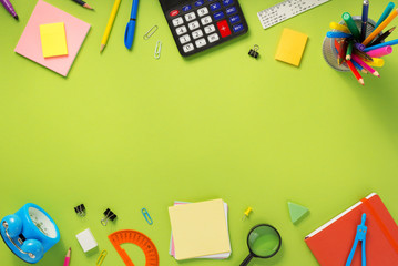 school accessories at abstract background