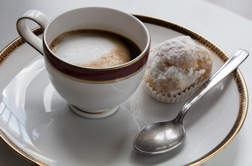 offee with milk  close up