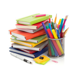office and school supplies isolated at white background