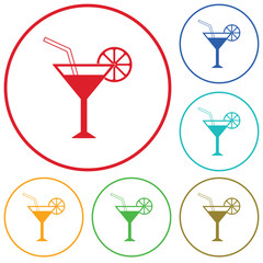 Cocktail glass sign with martini vodka  icon