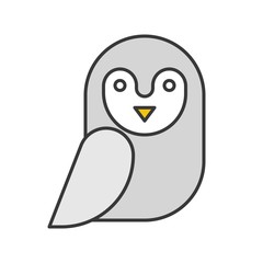barn owl, Halloween related icon, filled outline editable stroke