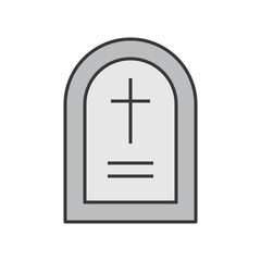 gravestone, Halloween related icon, filled outline design editable stroke