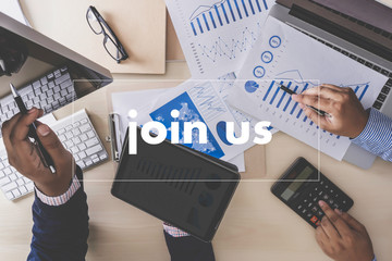 join us concept Businessman working at office JOIN OUR TEAM