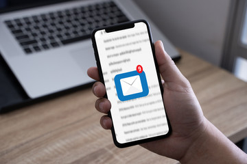 Mail Communication Connection message to mailing contacts phone Global Letters Concept