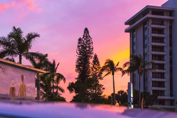 Siesta Key, USA - May 11, 2018: The beach hotel or Siesta beach resort and suites at Siesta Key at Florida, USA