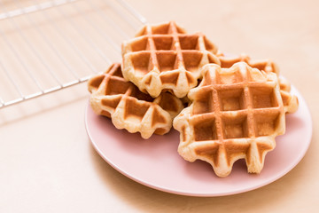 Homemade baked waffle