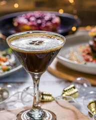 Espresso Martini a cold coffee flavoured cocktail made with vodka and coffee
