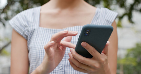 Woman use of mobile phone