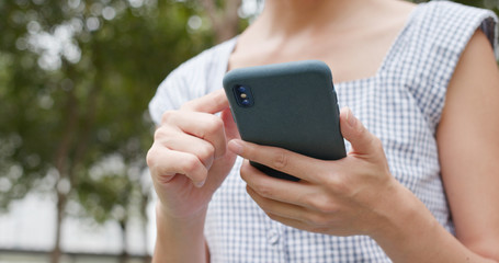 Woman use of mobile phone