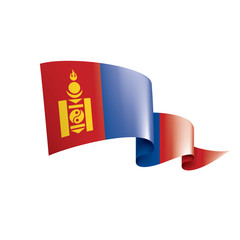 Mongolia flag, vector illustration on a white background