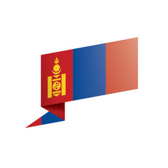 Mongolia flag, vector illustration on a white background